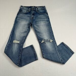 Seven 7 For All Mankind Slimmy Straight Leg Girls Size 12 Mid Rise Medium Wash